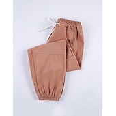 cheap Bottoms-Back to School Girls' 3D Solid Color Pants Summer Spring Fall Active Cargo Kid's Teen School Outdoor Daily