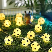 billige USB-drevet-ledet fotballstrengelys euro cup 3m 1,5m batteri eller usb-drift verdensmesterskap diy fotball fairy lights bar ktv club party barnerom dekorasjon