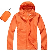 baratos Casacos impermeáveis-Capa de chuva de caminhada à prova d&#039;água masculina feminina upf 50+ uv proteção solar com capuz com capuz manga longa jaqueta de pesca de corrida blusão de verão ao ar livre protetor solar à prova