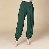 voordelige wijde pijpen en hoge taille-Dames Yogabroek Zijzakken Breed Been Harem Hoge taille Sportschooltraining Hardlopen Fitness Broeken Knickerbockers (dames) Kleding Onderlichaam Zwart Wit Bordeaux Katoen Modaal Herfst Winter Sport
