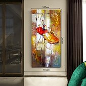 Недорогие Картины с людьми-Hang-роспись маслом Ручная роспись Вертикальная Абстракция Люди Современное Без внутренней части рамки (без рамы)