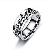preiswerte Herrenschmuck &amp; Halsketten &amp; Ringe-Herren 1 Stück Manschettenknöpfe Ring Geschenk Täglich Klassisch Erklärung Silber Schwarz Golden