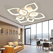cheap Dimmable Ceiling Lights-6/8/12/15 Heads LED Ceiling Light Lotus Design  Ceiling Lamp Modern Artistic Metal Acrylic Style Stepless Dimming Bedroom Painted Finish Lights 110-240V ONLY DIMMABLE WITH REMOTE CONTROL Flower Design