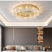 cheap Unique Chandeliers-50/60/80 cm Chandelier LED Crystal Ceiling Light Circle Design Unique Design Flush Mount Lights Stainless Steel LED Nordic Style 110-120V 220-240V