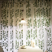 cheap Artificial Plants &amp; Greenery-12Pcs 220Cm/87“ Artificial Plants Vine Wall Decor Wedding Party Decorative Artificial Leaves Greenery Artificial Hanging Plants For Wedding Wall Decor, Party Room Decor