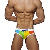 economico Costumi da Bagno per Uomini-Per uomo Costumi da bagno Slip da bagno Color Block Antiparassitario A prova di perdita Spiaggia Piscina Di tendenza Semplice Arcobaleno Media elasticità