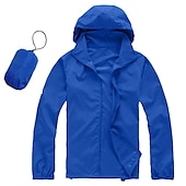 baratos Casacos impermeáveis-Capa de chuva de caminhada à prova d&#039;água masculina feminina upf 50+ uv proteção solar com capuz com capuz manga longa jaqueta de pesca de corrida blusão de verão ao ar livre protetor solar à prova