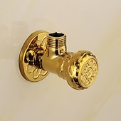 levne Doplňky k bateriím-starožitný měděný trojúhelníkový ventil vyřezávaný retro zesílený teplý a studený trojúhelníkový ventil černý rohový ventil odolný proti výbuchu uzavírací ventil vody 1ks