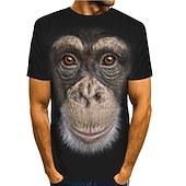  Per uomo Grafico Animale Orangutan Camicia Maglietta Manica Corta maglietta Stampa 3D Girocollo Camicia Chic & Moderno Divertente Confortevole Feste Streetwear Quotidiano Nero Rosa Marrone Estate