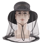 cheap Outdoor Headwear-Men&#039;s Women&#039;s Sun Hat Hiking Hat Mosquito Head Net Hat 1 pcs Summer Outdoor Portable Anti-Mosquito Anti-Eradiation Comfortable Patchwork Polyester Army Green Khaki Dark Gray for Fishing