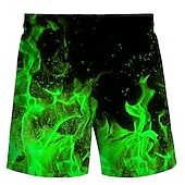 abordables Impression Géométrique-Homme Flamme Caleçons de Bain Surf Boardshort short de bain Taille médiale Hawaïen Bohème Extérieur Vacances Sortie Poche Cordon Taille elastique Designer Vêtement Tenue