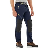 cheap Bottoms-Men&#039;s Water Resistant Work Pants Hiking Mountain Pants Trousers Military Outdoor Summer Ripstop Quick Dry Pants Spandex 4 Zipper Pockets Elastic Waist Lightweight Bottoms Navy Gray Black Army Green