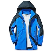 baratos Casacos Leves, Polares &amp; Caminhada-Homens Casaco com capuz Jaqueta Caminhada Softshell Quebra-Vento de Trilha Verão Ao ar livre Retalhos Prova-de-Água A Prova de Vento Secagem Rápida Leve Jaqueta Blusas Zíper Visível de Comprimento
