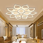 cheap Dimmable Ceiling Lights-6/8/12/15 Heads LED Ceiling Light Lotus Design  Ceiling Lamp Modern Artistic Metal Acrylic Style Stepless Dimming Bedroom Painted Finish Lights 110-240V ONLY DIMMABLE WITH REMOTE CONTROL Flower Design
