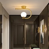 cheap Flush Mounts &amp; Semi Flush Mounts-23 cm LED Ceiling Light Porch Light Corridor Lamp Black Gold Globe Design Nordic Geometric Shapes Flush Mount Lights Metal Artistic Style Globe Painted Finishes LED 220-240V