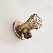 levne Doplňky k bateriím-starožitný měděný trojúhelníkový ventil vyřezávaný retro zesílený teplý a studený trojúhelníkový ventil černý rohový ventil odolný proti výbuchu uzavírací ventil vody 1ks