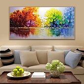 お買い得  花/植物画-ミツラ&amp;amp;amp; reg;大きなサイズの手描きの抽象的な木風景油絵キャンバス現代ポップアート壁画家の装飾（フレームなしのロールキャンバス）
