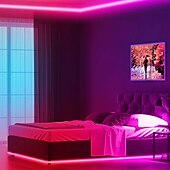 economico Controllo WiFi e musica-luci di striscia led controllo app bluetooth 20m 66ft 600leds / 15m 49ft450leds rgb cambia colore smd5050 sincronizzazione musicale flessibile per la casa cucina decorazione tv