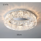 cheap Unique Chandeliers-50/60/80 cm Chandelier LED Crystal Ceiling Light Circle Design Unique Design Flush Mount Lights Stainless Steel LED Nordic Style 110-120V 220-240V