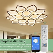 cheap Dimmable Ceiling Lights-6/8/12/15 Heads LED Ceiling Light Lotus Design  Ceiling Lamp Modern Artistic Metal Acrylic Style Stepless Dimming Bedroom Painted Finish Lights 110-240V ONLY DIMMABLE WITH REMOTE CONTROL Flower Design