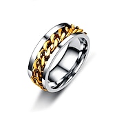 preiswerte Herrenschmuck &amp; Halsketten &amp; Ringe-Herren 1 Stück Manschettenknöpfe Ring Geschenk Täglich Klassisch Erklärung Silber Schwarz Golden