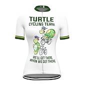 preiswerte Radtrikot Damen-Damen Radtrikot Grafik Gemustert Lustig Kurzarm Fahhrad Trikot Oberteil mit 3 Gesäßtaschen Mountainbike MTB Straßenradsport Schnelltrocknend Weich Reflektierende Streifen Rückentasche Sport Weiß Gelb