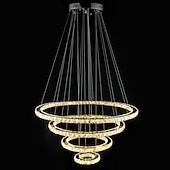economico Lampadari-Lampadari di cristallo moderni con anello a led Lampadari di cristallo a forma di fai da te Lampada a sospensione per interni Lampada a sospensione a sospensione Lampadari a sospensione Lampade a