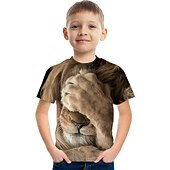 Boys 3D Graphic Animal Tee Short Sleeve 3D Print Summer Active Polyester Rayon Kids 3-12 Years4