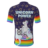 voordelige Heren shirts-Voor heren Wielrenshirt Eenhoorn Grappig Engelse slogan Korte mouw Fietsen Shirt Kleding Bovenlichaam met 3 achterzakken Bergracen Wegwielrennen Sneldrogend Reflecterende strips Achterzak