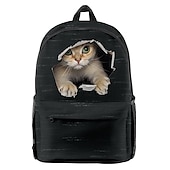 tanie Drukowane plecaki-uroczy plecak z kotem dla dzieci i nastolatków – torba szkolna z nadrukiem 3D peekaboo cat i zabawnym wzorem dziur dla chłopców i dziewcząt