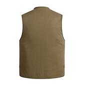 abordables ropa exterior activa para hombres-Hombre Chaleco de caza Al aire libre Listo para vestir Transpirable Cómodo Primavera Verano Un Color Algodón Ejército amarillo Color Caquí Blanco Marfil