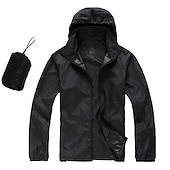 baratos Casacos impermeáveis-Capa de chuva de caminhada à prova d&#039;água masculina feminina upf 50+ uv proteção solar com capuz com capuz manga longa jaqueta de pesca de corrida blusão de verão ao ar livre protetor solar à prova