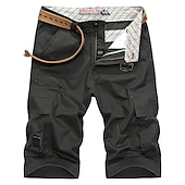 preiswerte Klassiker-Herren Kurze Hose für Wanderer Cargo-Wandershorts Militär Volltonfarbe Sommer Außen 12&quot; Komfort Ripstop Multi-Pocket Atmungsaktiv Baumwolle Knielänge Kurze Hose Armeegrün Khaki Burgund Grün Schwarz