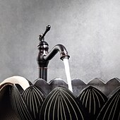 cheap Classical-Bathroom Sink Mixer Faucet Deck Mounted, 360 Swivel Washroom Basin Taps Single Handle Rose One Hole Electroplated Faucet with Hot and Cold Water Gold/Black/Brushed Gold/Brass/Rustic Nickel