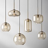 cheap Island Lights-20 cm Single Design Pendant Light Glass Glass Electroplated Vintage Nordic Style 110-120V 220-240V