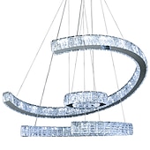 رخيصةأون نجف-3-ring led عاكسة للضوء pandent ضوء كريستال تصميم دائرة الثريا الفولاذ المقاوم للصدأ طبقات النمط الفني النمط الرسمي مطلي بالكهرباء الفنية led 110-240v