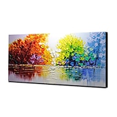 お買い得  花/植物画-ミツラ&amp;amp;amp; reg;大きなサイズの手描きの抽象的な木風景油絵キャンバス現代ポップアート壁画家の装飾（フレームなしのロールキャンバス）