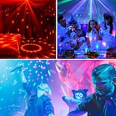 olcso Színpadi fények-party disco labda lámpák, hangaktivált villogó party lámpák távirányítóval, 7 rgb szín váltakozó dj színpad villogó lámpák beltéri otthoni táncklub partik karácsonyi születésnapi esküvői show
