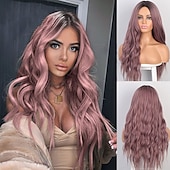 economico Parrucche trendy sintetiche-parrucche grigie per le donne parrucche sintetiche parrucche lunghe ondulate per le donne parrucca laterale parte naturale resistente al calore capelli del partito ombre parrucche bionde brizilan