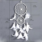 Χαμηλού Κόστους Ονειροπαγίδα-boho dream catcher χειροποίητο δώρο κρέμονται στον τοίχο διακόσμηση ντεκόρ τέχνη στολίδι φτερό φεστιβάλ για παιδικό υπνοδωμάτιο γαμήλιο φεστιβάλ 55 * 11cm