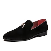 cheap Semi-Formal-Men&#039;s Dress Loafers &amp; Slip-Ons Shoes Plus Size Business British Party &amp; Evening Velvet Shoes Black Red Royal Blue Summer Spring