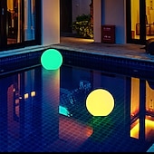 cheap Underwater Lights-LED Floating Pool Light Outdoor with Remote Controller RGB Color Changing Glowing Ball Light for Garden Lawn Home Party Swimming Pool Decoration Lighting Rechargeable