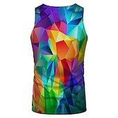 economico Magliette 3D-Per uomo Unisex Stampe astratte Geometria Camicia Canotte Maglieria intima Maglietta senza maniche da uomo Senza maniche maglietta Stampa 3D Rotonda Camicia Originale Essenziale Grande e alto