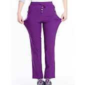 voordelige Bodems-Dames Wandelbroek Zomer Buiten Ademend Sneldrogend Rekken Lichtgewicht Broeken / Regenbroek / Overbroek Kleding Onderlichaam Trekkoord Zak met rits Elastische taille Zwart Paars Elastaan Jagen Vissen