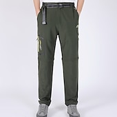 cheap Bottoms-Men&#039;s Convertible Zip Off Pants Hiking Pants Trousers Summer Outdoor Waterproof Breathable Quick Dry Stretchy Pants / Trousers Bottoms Elastic Waist Army Green Dark Grey Elastane Hunting Fishing