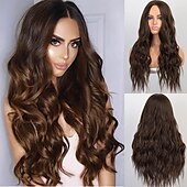 economico Parrucche trendy sintetiche-parrucche grigie per le donne parrucche sintetiche parrucche lunghe ondulate per le donne parrucca laterale parte naturale resistente al calore capelli del partito ombre parrucche bionde brizilan