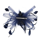 cheap Fascinators-Fascinators Headwear Headpiece Tulle Feathers Formal Business / Ceremony / Fall Wedding Kentucky Horse Race Ladies Day Vintage Elegant With Feather Bowknot Headpiece Headwear Race Day Dress