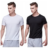 billiga T-tröjor och skjortor-2st herr kortärmad vattentät t-shirt t-shirt tröja hals fläckbeständig topp utomhus hydrofob fläckbeständig antifouling snabb torr lätt sommar vit svart grå fiske klättring strand