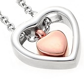 abordables Colliers-yinplsmemory crémation cendres bijoux double coeur urne collier pour cendres souvenir pendentif commémoratif urne médaillons pour cendres pour un être cher (argent et or)