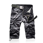 billiga Klassisk-Herr Taktiska shorts Cargo-shorts Camo Shorts Sommarshorts Ensfärgat Kamouflage Ripstop Andningsfunktion Sport &amp; Utomhus Militär Svart Armégrön